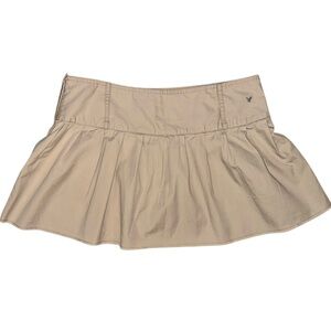 American Eagle AEO ~ Vintage Y2K 100% Cotton Beige Micro Mini Skirt - Size 8
